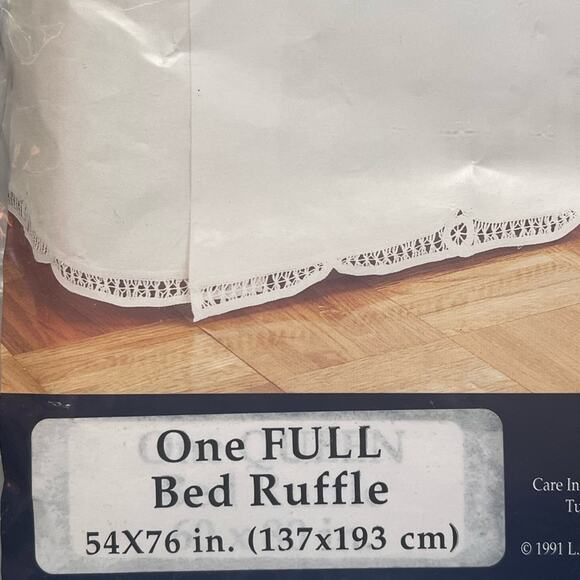 Battenburg Lace Bed Skirt White Full Size New in OG Packaging Classic Cottage - Picture 4 of 6